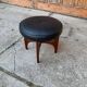 Mid-Century teak and black leather ottoman stool by Kofod Larsen for G-Plan, 1960s