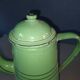 Green enameled coffee pot