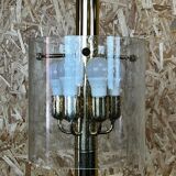 60s 70s Chandelier Huge Chandelier Pendant Lamp Limburg Glass & Chrome Design