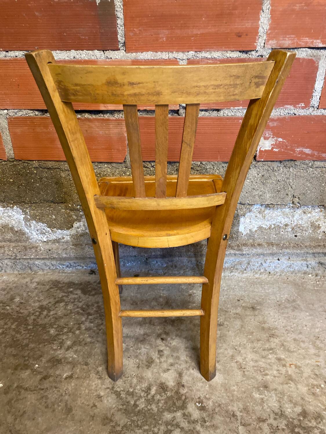 Vintage BAUMANN N°182 Bistro Chair Raw Wood Style #D290