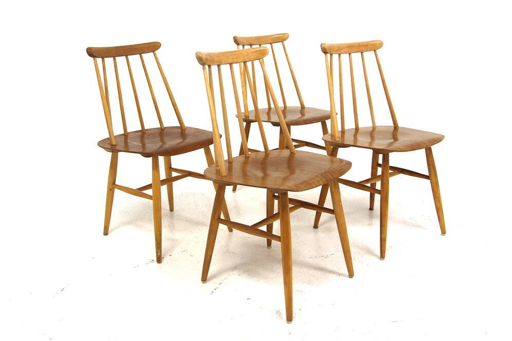 Set of 4 "Fanett" teak chairs by Ilmari Tapiovaara, Sweden, 1960