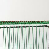 Vintage 1950s metal and scoubidou magazine rack