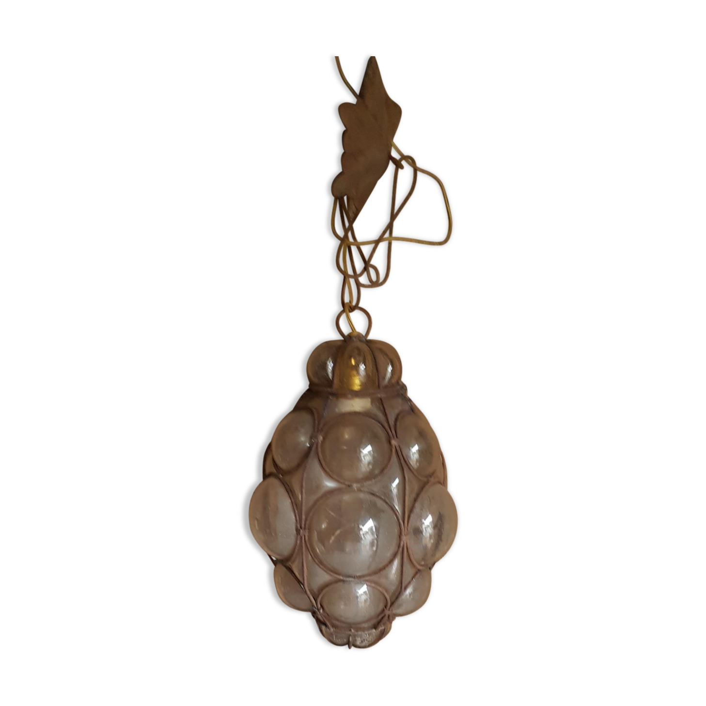 Glass chandelier and wrought iron blown Murano Pietro Toso