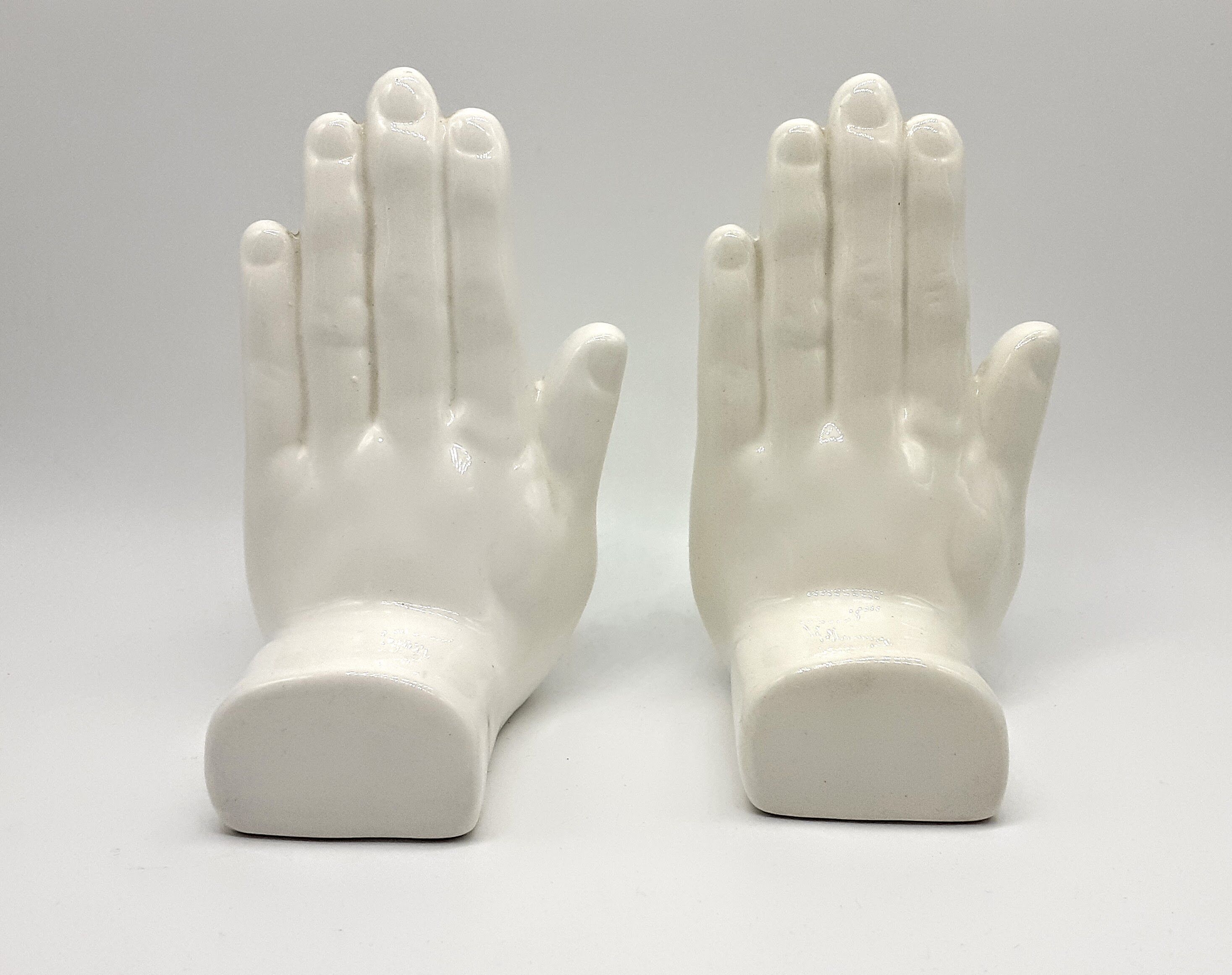 White ceramic bookends, 1980