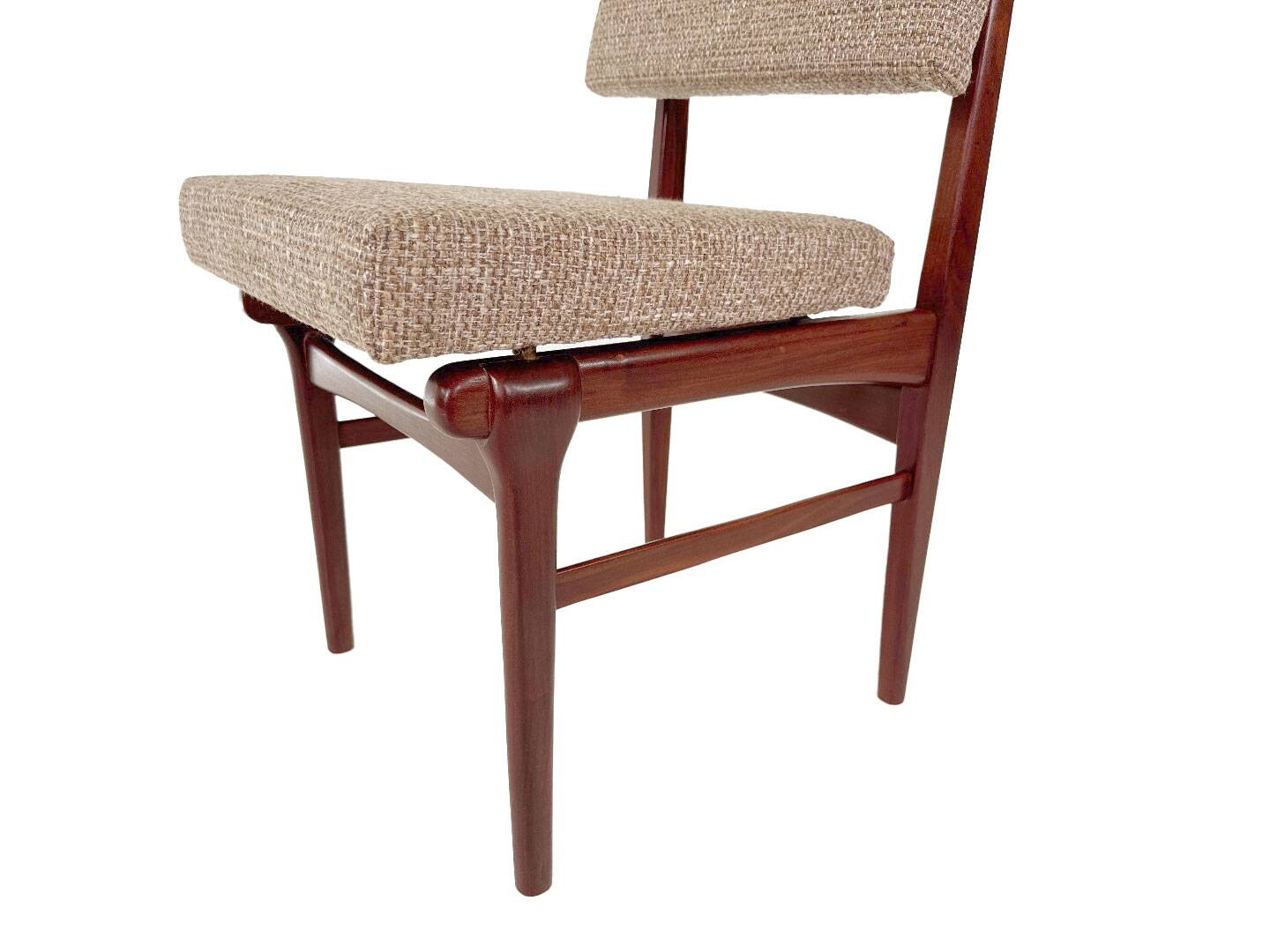 4 vintage teak dining chairs model "Uppsula" by Louis van Teeffelen for Wéb