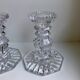 Pair of molded glass candle holders 50-60s