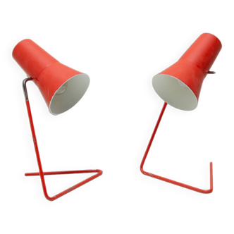 Pair of mid century table lamps by Josef Hurka for Napako, 1960´s