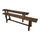 Pair of vintage oak farmhouse benches 3 places