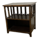 Small vintage wood and rattan bookcase shelf