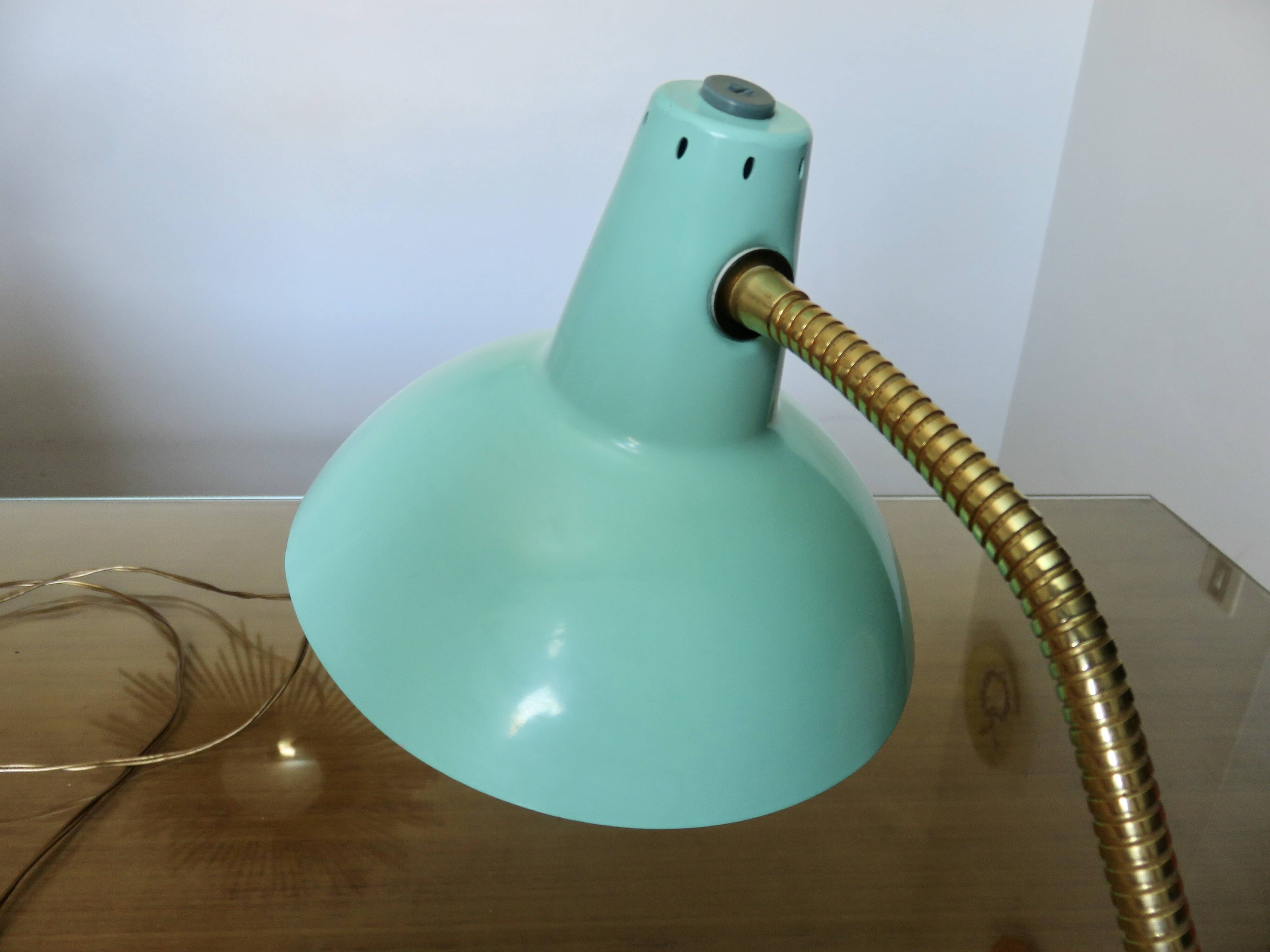 60s teal-coloured cocotte lamp