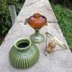 Oil lamp or quinquet in porcelain and glass