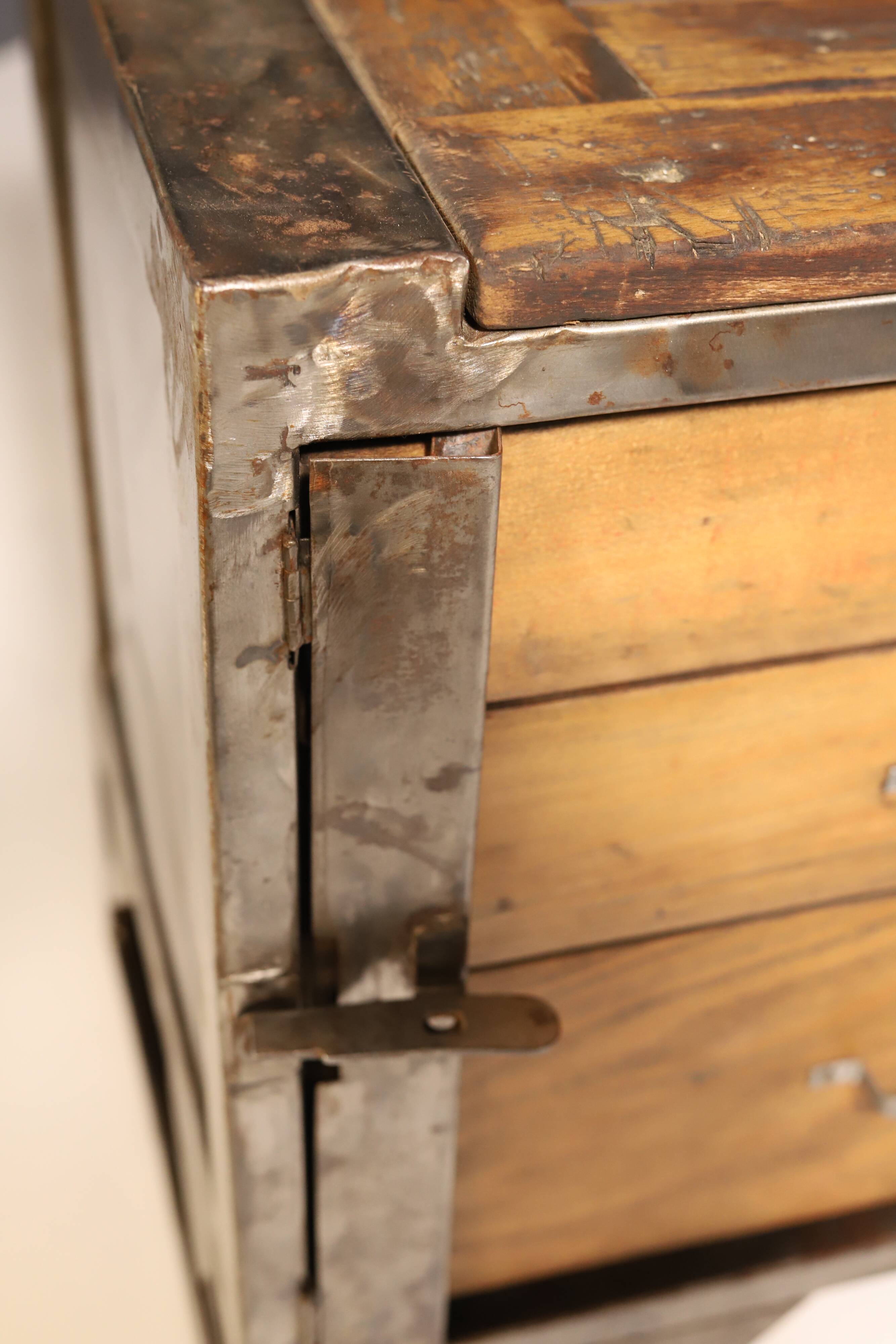 Industrial iron chest of drawers from the 1950s, Czechoslovakia