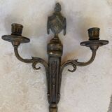 Set of 2 antique bronze wall sconces
