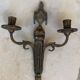 Set of 2 antique bronze wall sconces