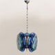 1970s gorgeous blue and green chandelier by veca. made in italy