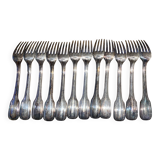 12 large silver metal forks
