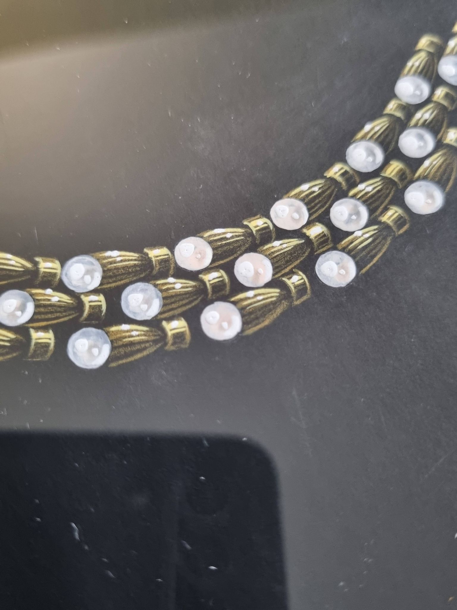 Original 1930s Gouache – Prototype of a Pearl Necklace by a New York Jeweler