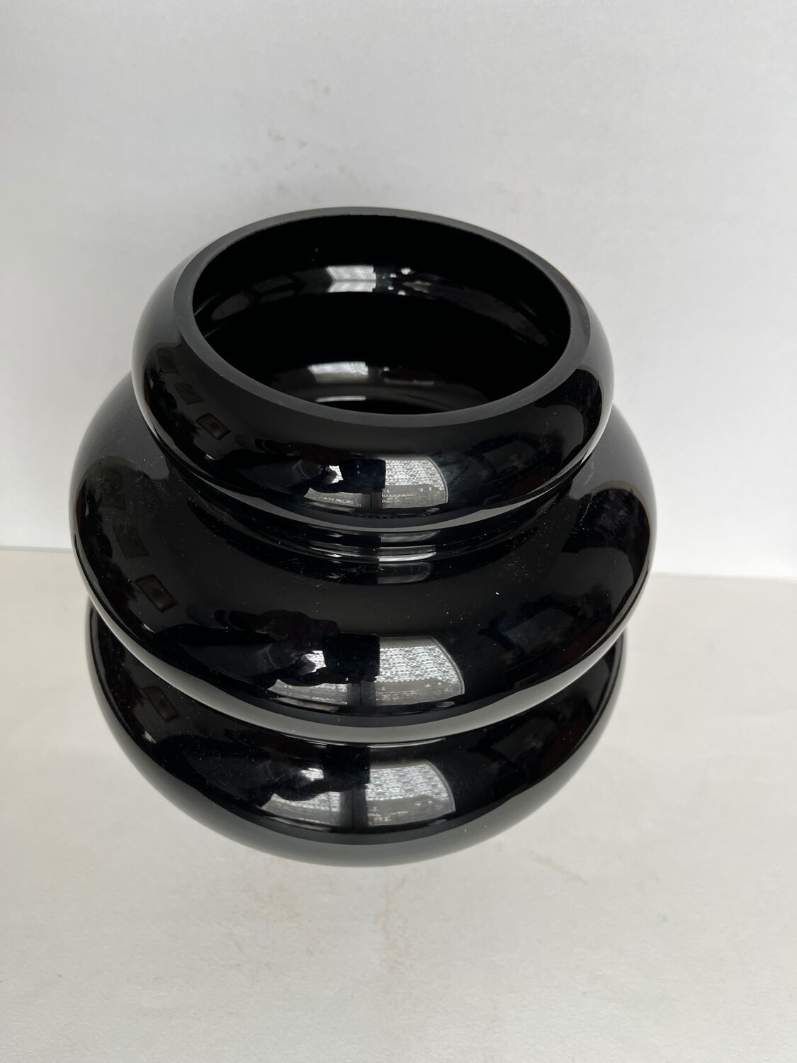 Art deco vase in black opaline glass