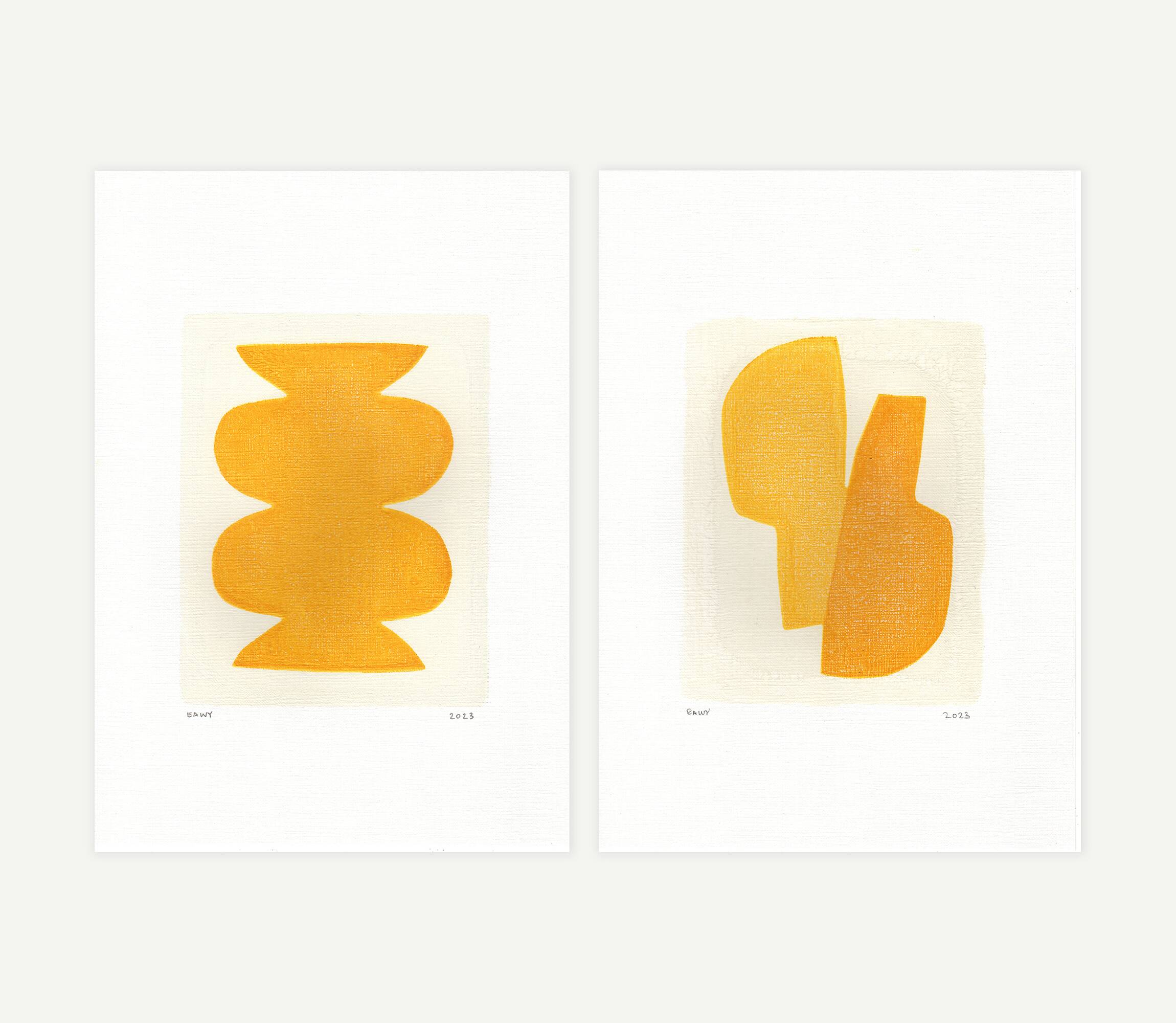 Paint duo - Maya and Moscow - Golden yellow - Signed Eawy