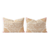 Lot de 2 housses de coussin brodées vintage 54x74 cm