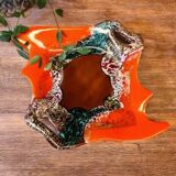 Vallauris Tray/Cup in Orange and Brown Gradient