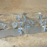 Pair of vintage crystal salerons