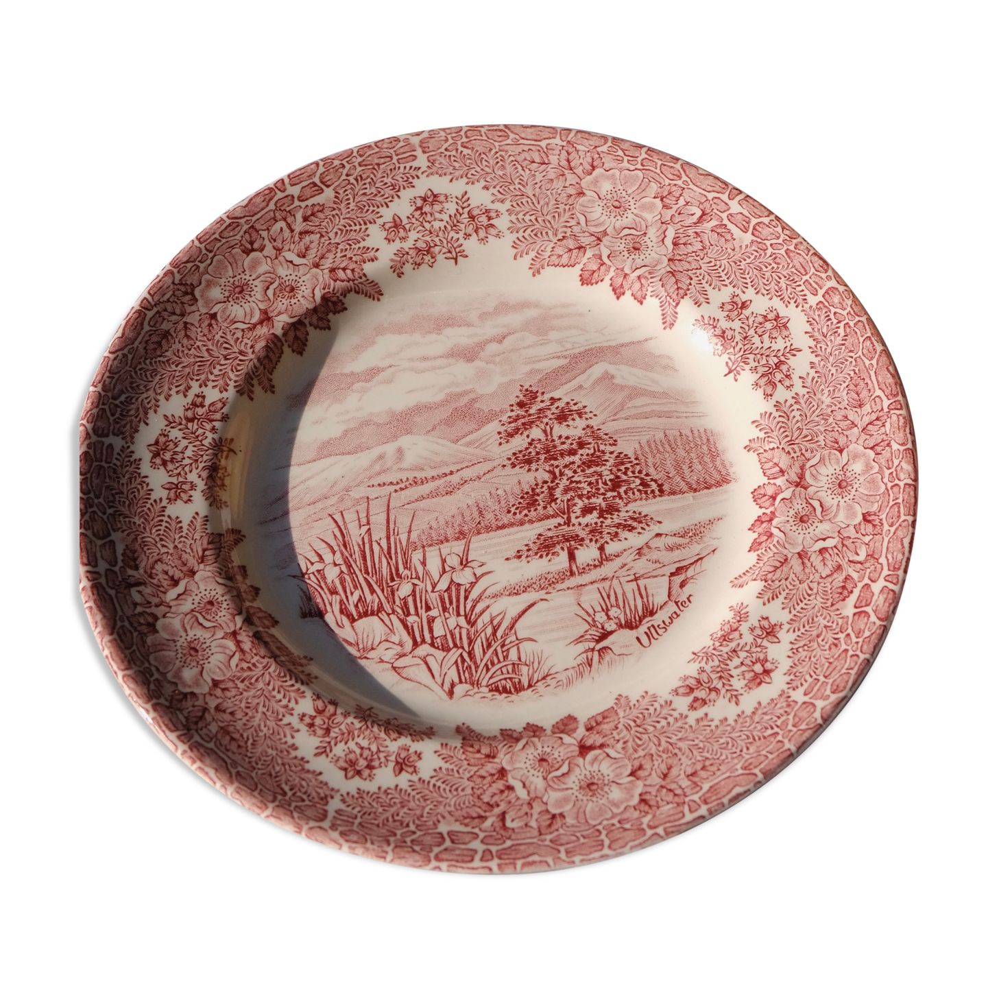 Red and white Ullswater Plate
