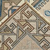 3x6 Cream Blue Oriental Vintage Rug, 109x187Cm