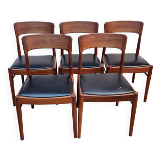 Ensemble de 5 chaises scandinaves des années 60 par KS Korup Stolefabrik, Danemark