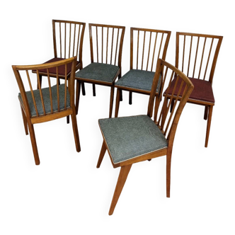 Set of 6 vintage Scandinavian style chairs