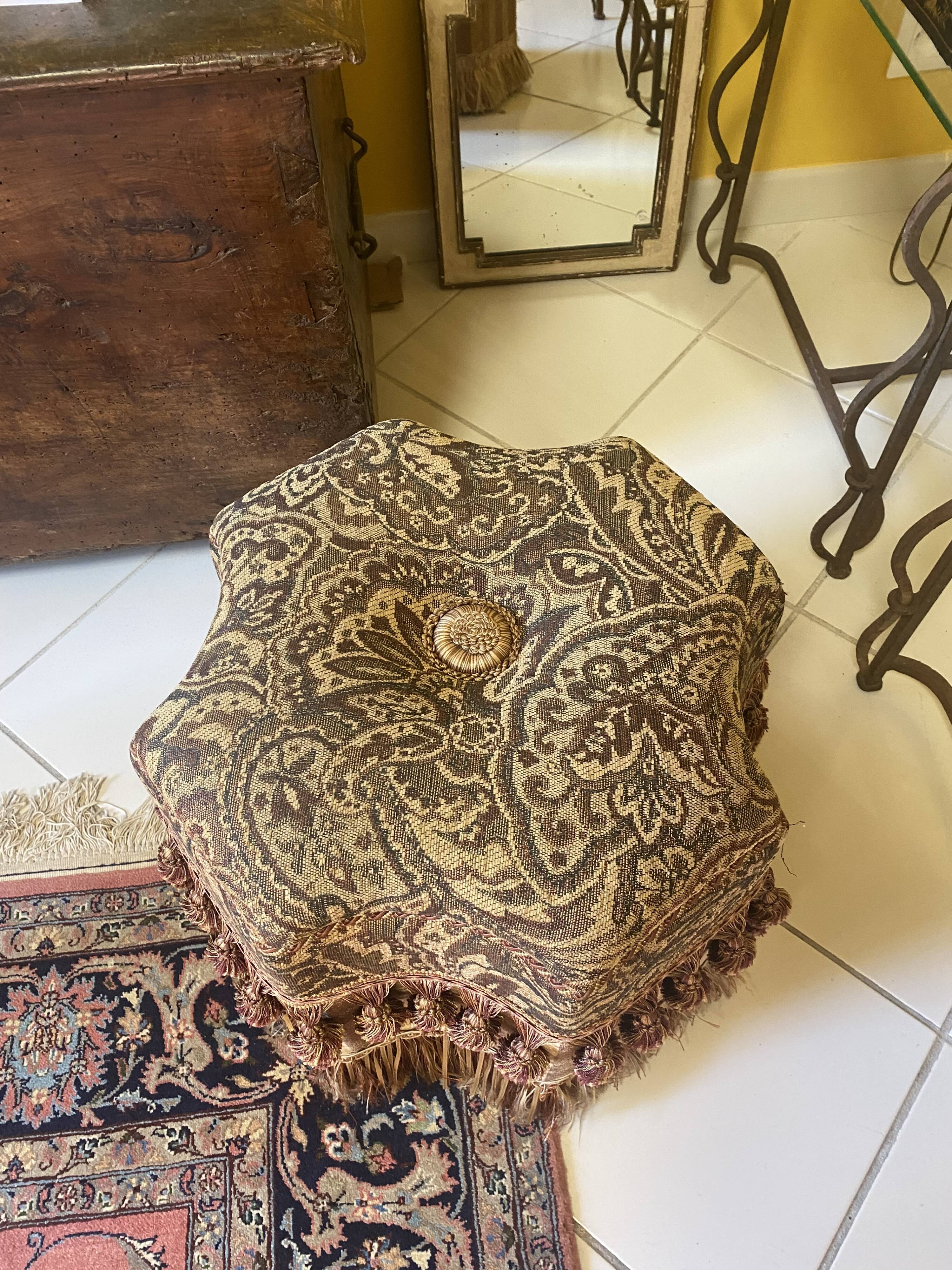 Napoleon III fabric ottoman