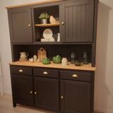Black and wooden sideboard