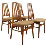 Set van 4 teak deense Vamdrup eetkamerstoelen 'Rudbol'