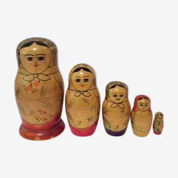 Vintage ancient Russian Matriochka dolls