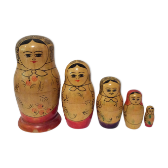 Vintage ancient Russian Matriochka dolls