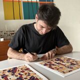 Print on Fine Art paper, numbered and signed, Architecture of the roofs of Granada