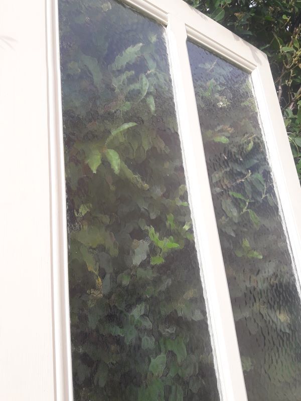 Old translucent glass communication door 82.5x214.2cm