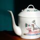 Limoges coffee maker inspired by ancient Egypt in the style of the 80s