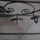 Art Deco wall-mounted coat rack/shelf in wrought iron