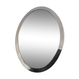 Art Deco oval mirror in chrome brass, France 1930 vintage