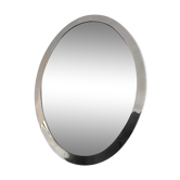 Miroir ovale art déco en laiton chromé, france 1930 vintage