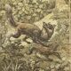 Pair of 20th century wall tapestries with animal decor