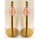 Set of Two Contemporary Italian Pink Glass Table Lamps With One