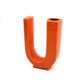 Space age U letter ceramic solifleur vase, Marcel Radureau France 1970