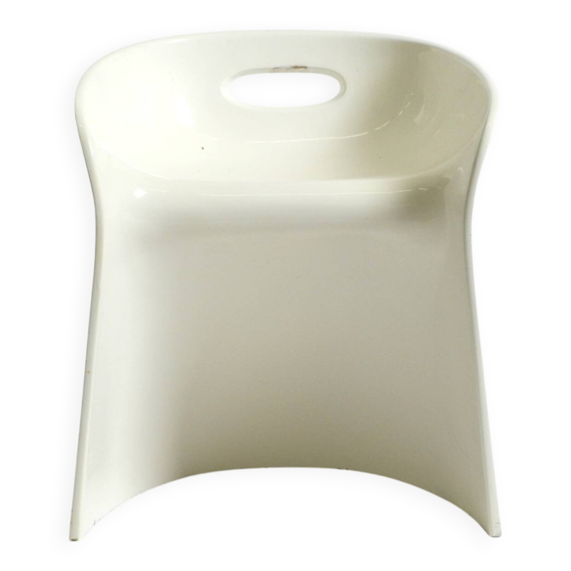 White stool by Winfried Staeb from the 1970s for the Form + Life Collection
