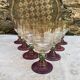 Vintage coloured tinted glass footed glasses