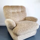 Vintage velvet armchair armrests fins