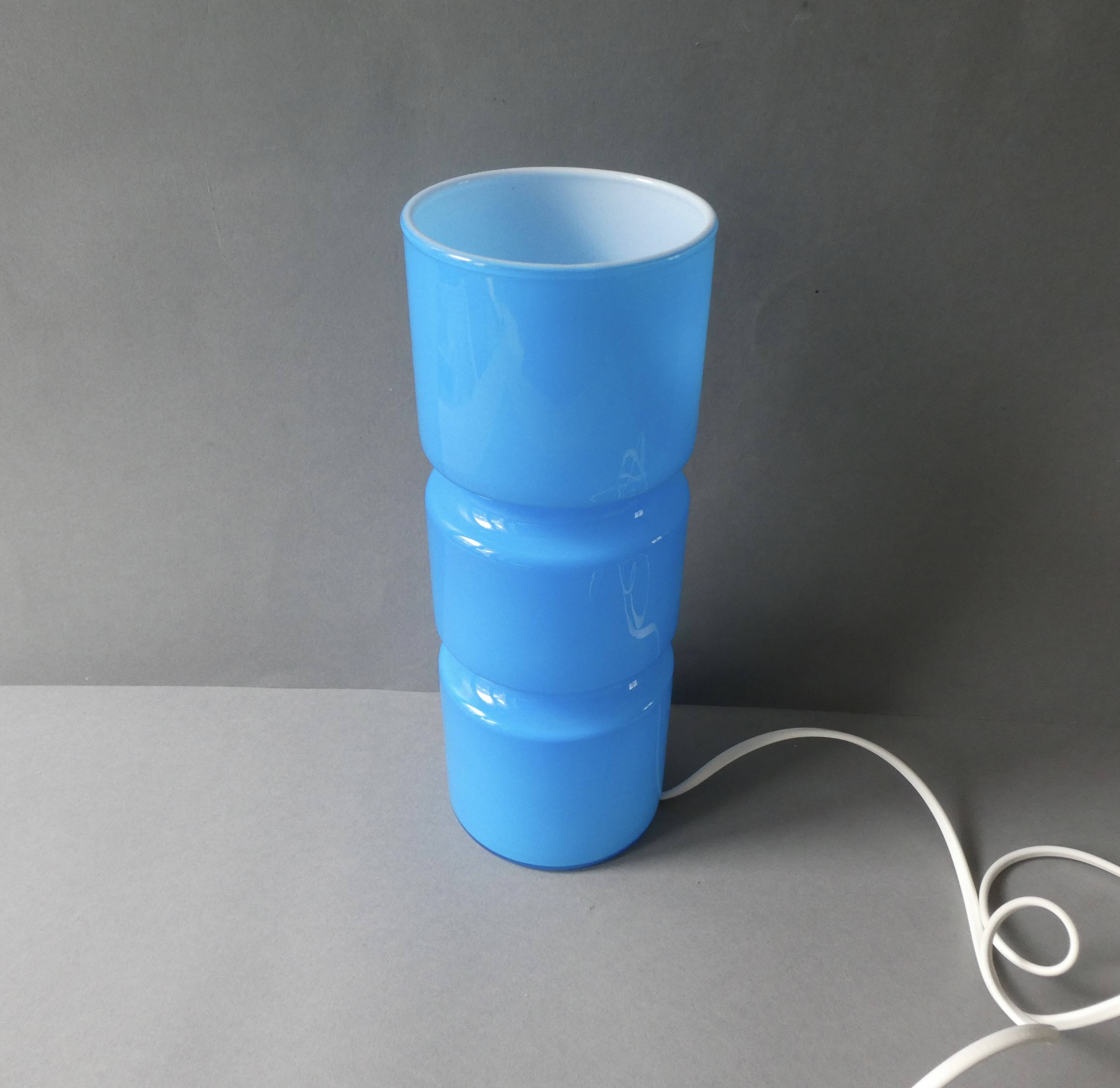 Lampe Fitz en verre bleu, Habitat, 1990
