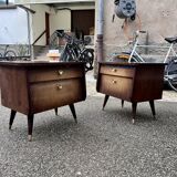 Pair of bedside tables, end of vintage sofa, old 1950