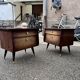Pair of bedside tables, end of vintage sofa, old 1950